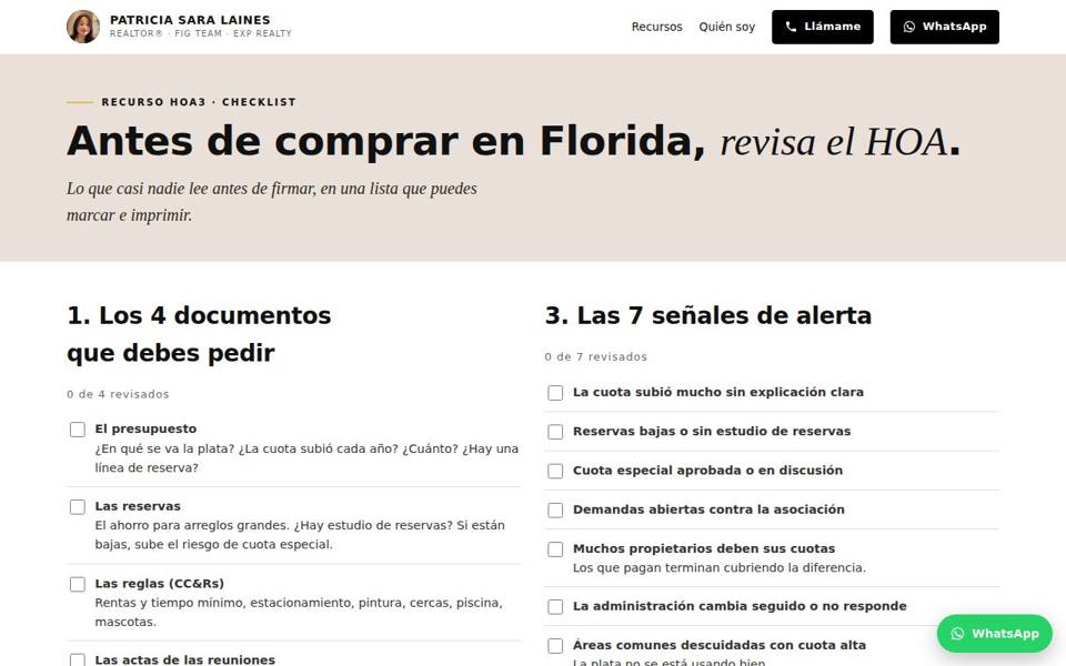 Vista previa: Checklist para revisar un HOA antes de ofertar